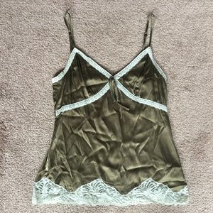 Olive Silk Lace Tank Top/Cami